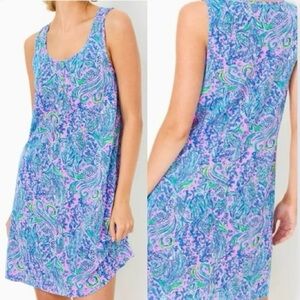 Lilly Pulitzer Lela Henley Tank Dress Lilac Rose We Mermaid It Large NWT